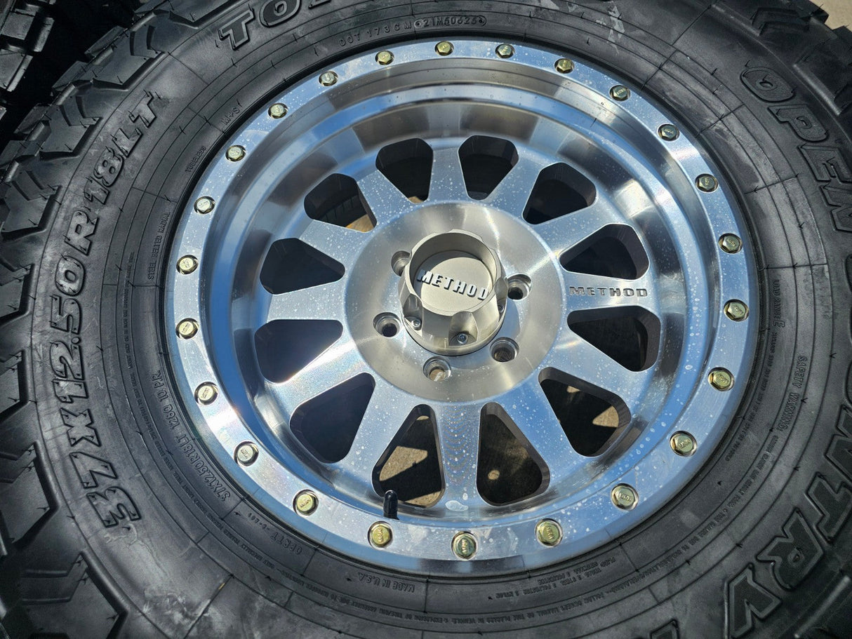 18x9 18" Method MR302 wheels rims Chevy RAM 1500 Tacoma 6x139 6x135 TOYO 37" Texas Truck Tire