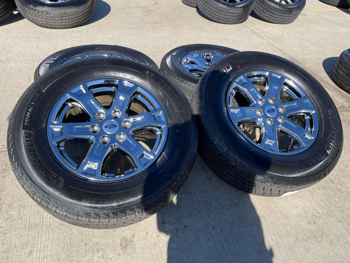 18" Ford F-150 Expedition OEM 10343 chrome rims wheels 2024 2025 2026 MICHELIN Texas Truck Tire