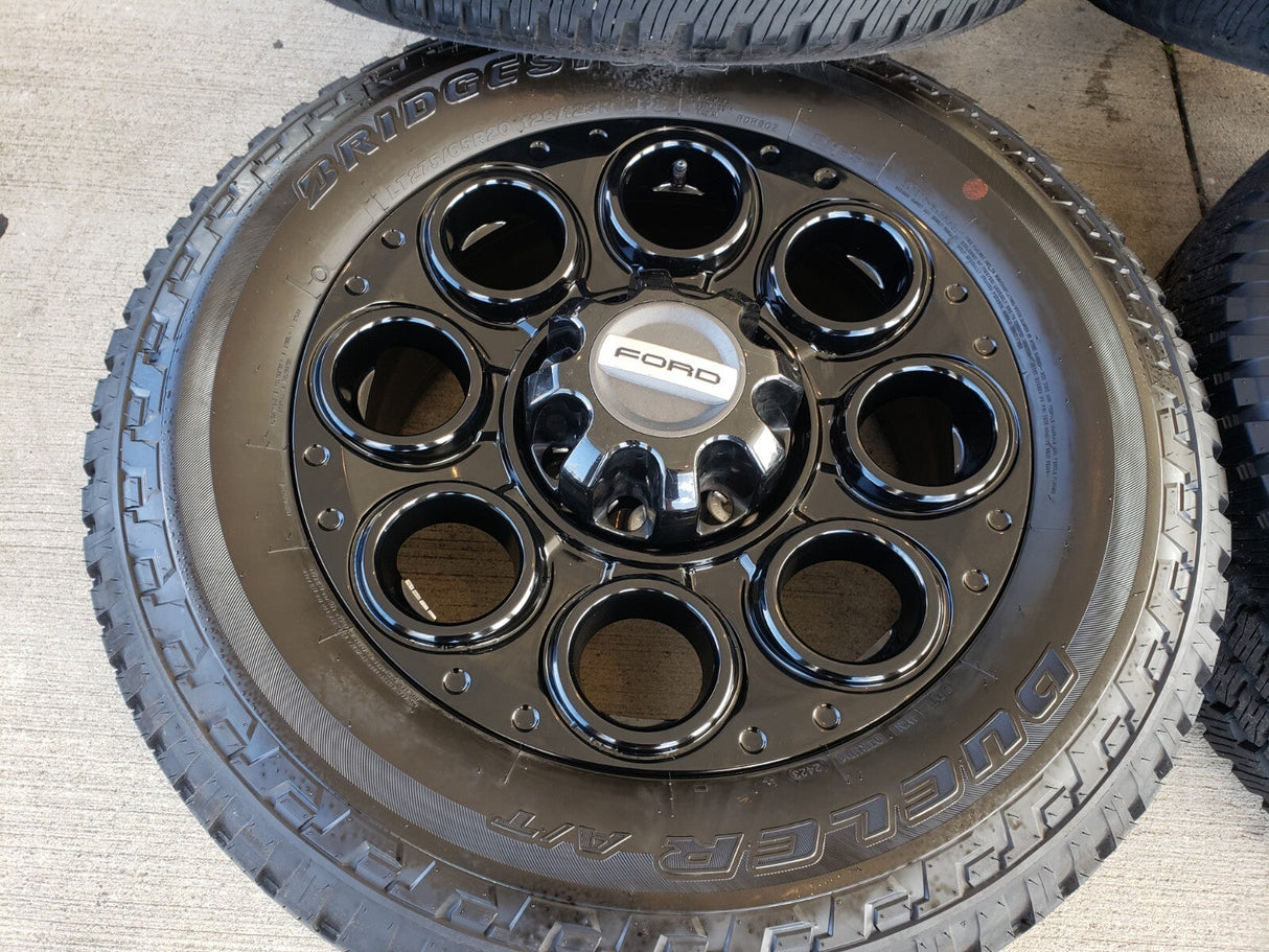 20" Ford F-250 F-350 OEM black TREMOR 10484 10299 wheels rims BRIDGESTONE Texas Truck Tire