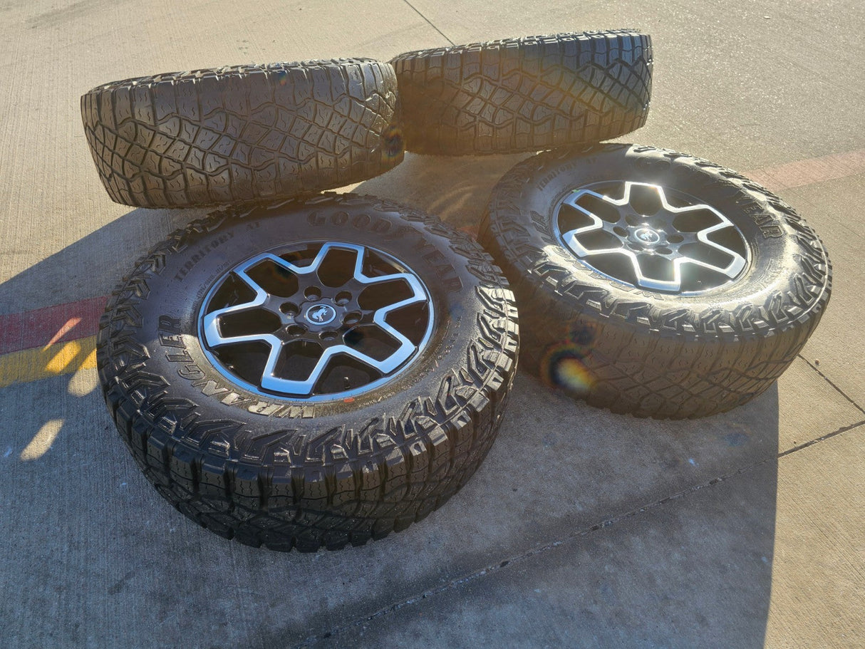 18" Ford Bronco wheels rims tires black 95213 Ranger GOODYEAR 35" Texas Truck Tire
