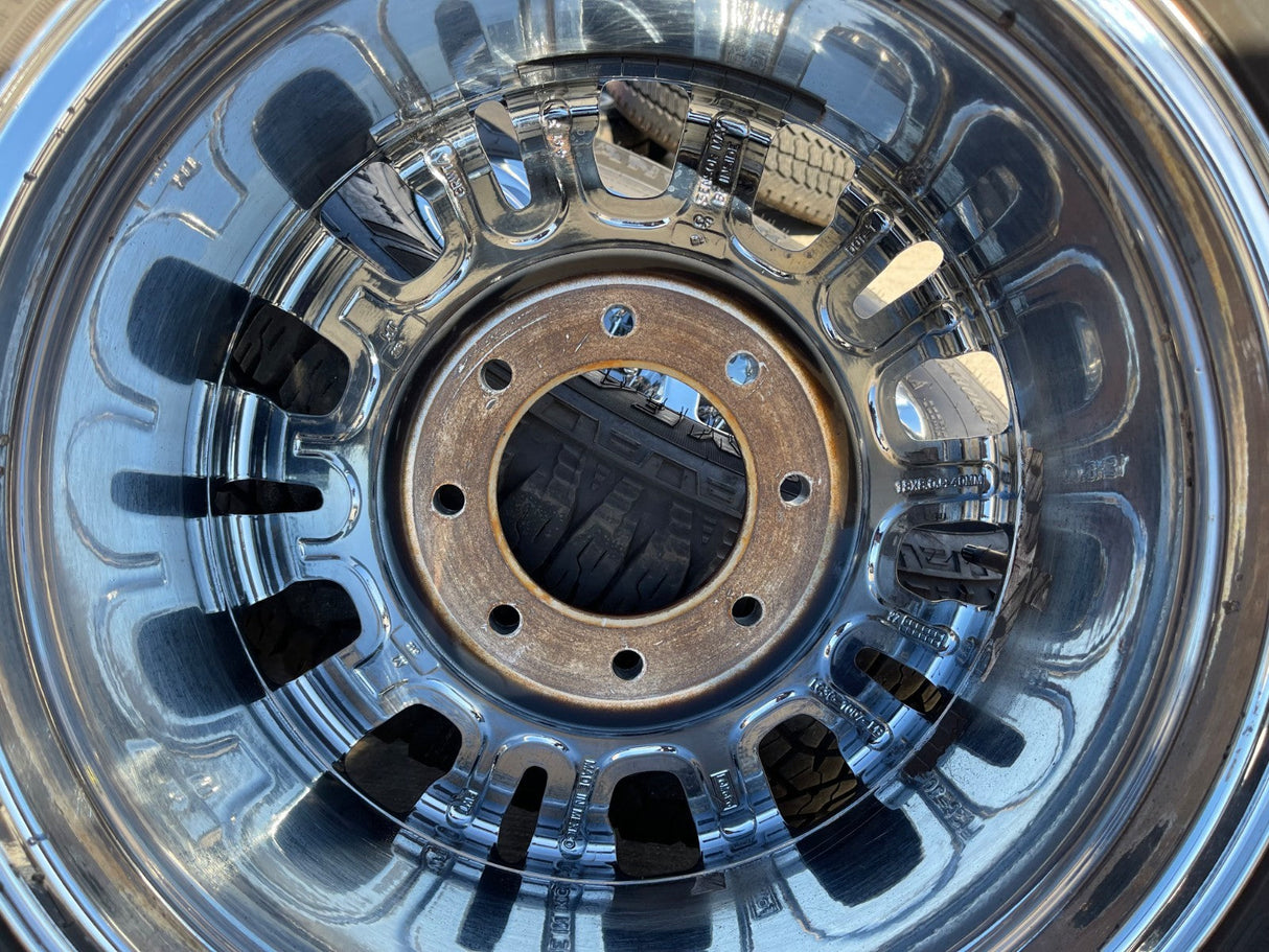 18" Ford F-250 F-350 OEM rims wheels 10290 chrome tires GOODYEAR WORKHORSE A/T Texas Truck Tire