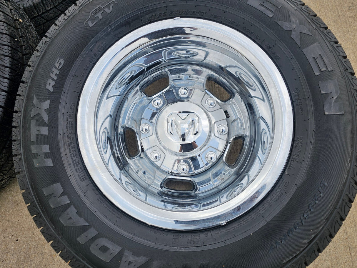 17" Dodge Ram 3500 Dually Laramie 8x200 wheels rims 2703 2704 OEM 2024 2025 Texas Truck Tire