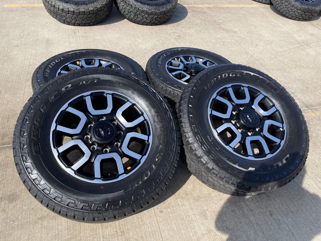18" Ram 2500 3500 LARAMIE OEM 2694 wheels rims 2024 2025 2026 BRIDGESTONE A/T Texas Truck Tire