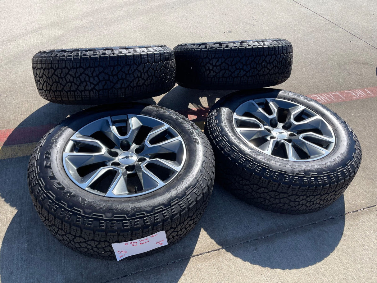 20" Chevy Silverado 1500 Tahoe Suburban OEM 5915 5916 wheels rims GOODYEAR Texas Truck Tire