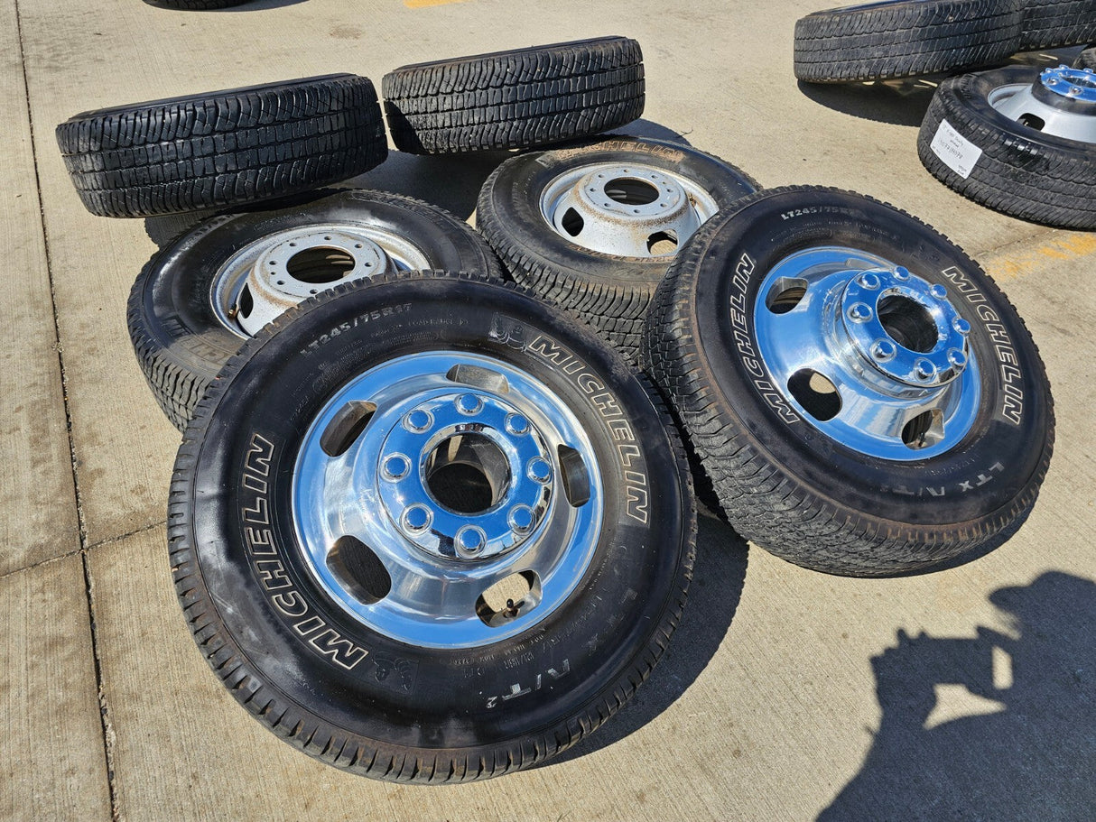 17" Ford F-350 Dually OEM 10477 10478 rims wheels 2023 2024 2025 2026 MICHELIN Texas Truck Tire