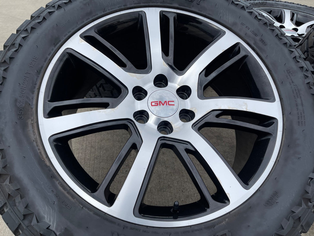 22" Cadillac Escalade Platinum OEM 4738 wheels rims tires 35" Texas Truck Tire