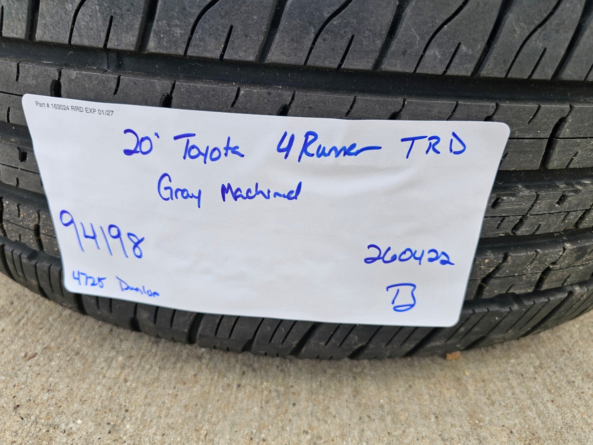 20" Toyota 4Runner TRD OEM 94198 wheels rims Tundra Sequoia 2025 2026 DUNLOP NEW Texas Truck Tire