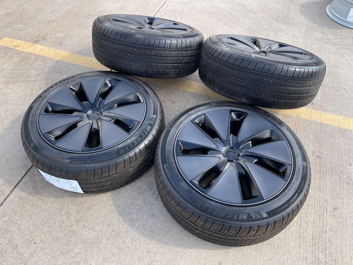 18" Tesla Model 3 OEM Photon 95910 wheels rims 2024 2025 2026 2027 NEW MICHELIN Texas Truck Tire