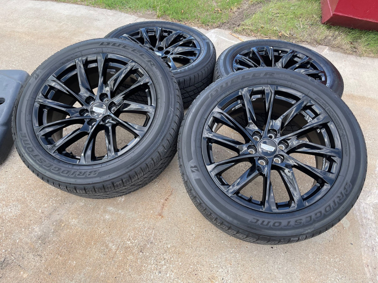 22" GMC Yukon Sierra Escalade OEM 95027 4875 wheels rims BLACK 2024 2025 2026 Texas Truck Tire