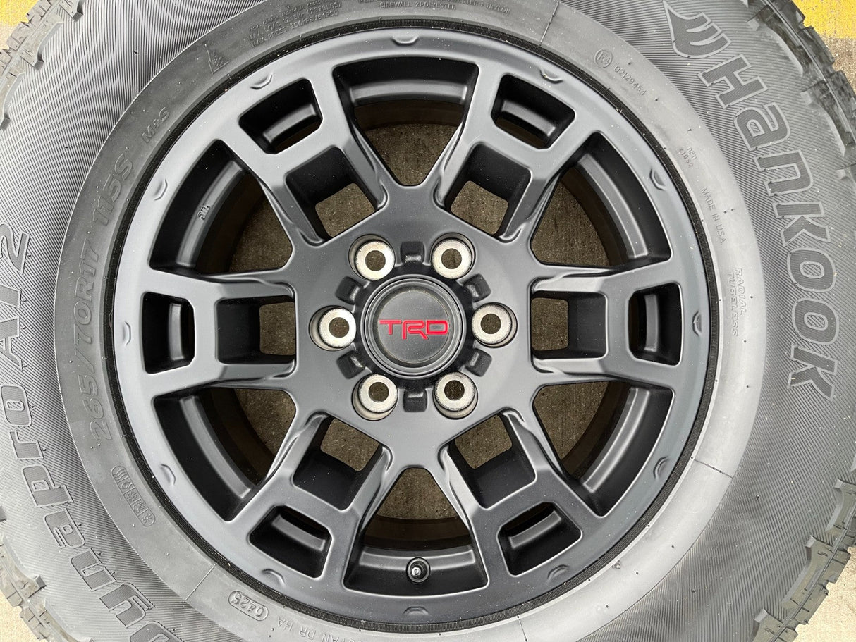 17" Toyota Tacoma 4Runner OEM wheels rims black TRD FJ HANKOOK A/T2 NEW Texas Truck Tire