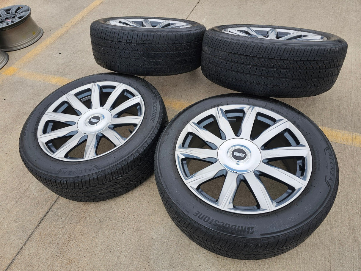 22" Cadillac Escalade Platinum OEM ORIGINAL 95078 wheels rims BRIDGESTONE Texas Truck Tire