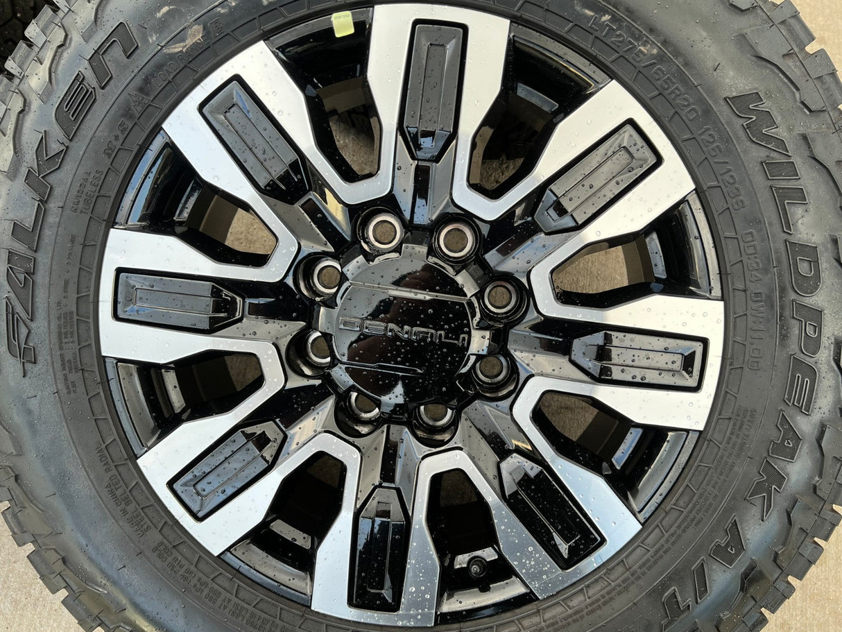 20" GMC Sierra AT4X 2500 3500 OEM wheels rims 5958 14138 Chevy Silverado FALKEN Texas Truck Tire