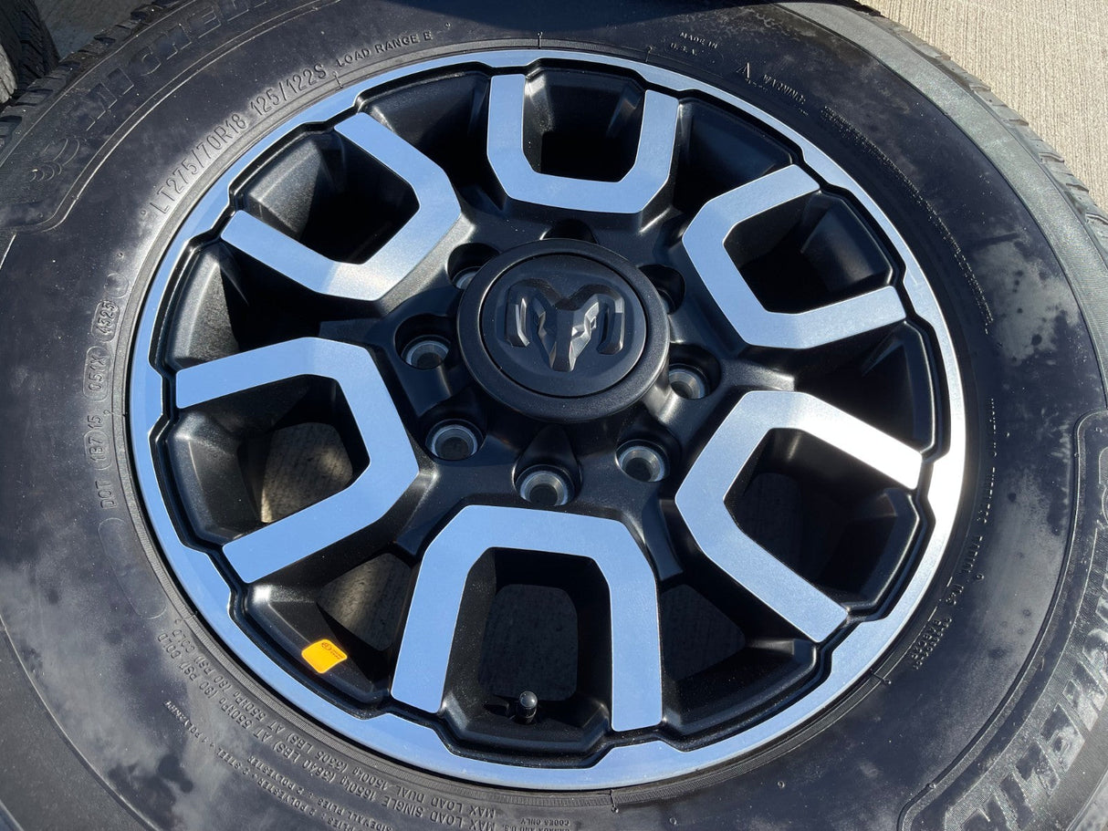 18" Ram 2500 3500 LARAMIE OEM wheels rims 2694 tires MICHELIN DEFENDER LTX M/S2 Texas Truck Tire