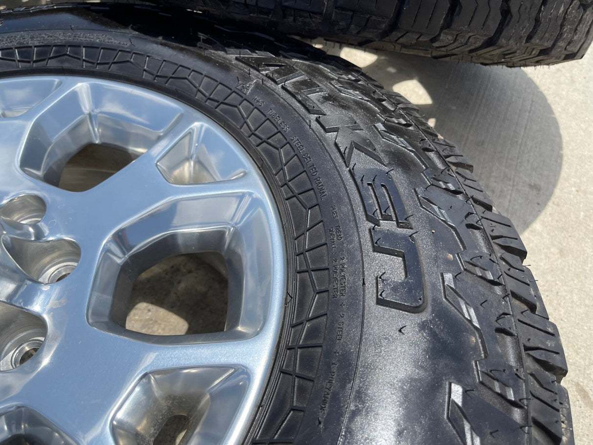 18" Ram 2500 3500 Laramie Power Wagon OEM wheels rims 2693 tires FALKEN A/T4 Texas Truck Tire