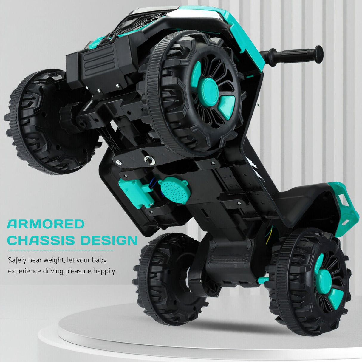 Electric ATV Ride-On Car with MP3 Player and LED Lights - 6V Battery Powered, 4-Wheeled Beach Cruiser
