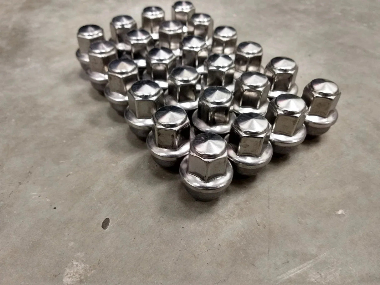 (24) 14x1.5 OEM Ford lug nuts polished F-150 Expedition OE 2015-2026 Texas Truck Tire