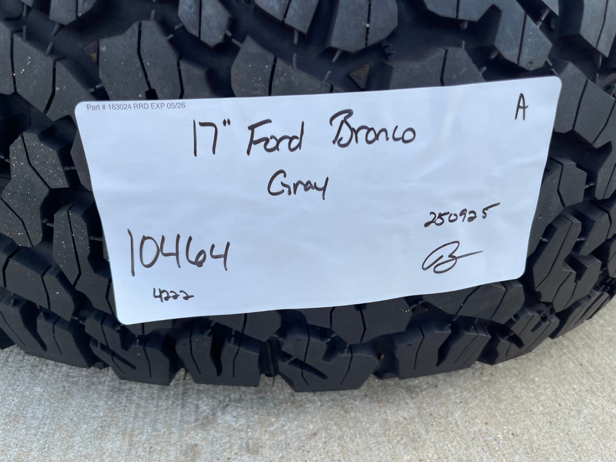 17" Ford Bronco HERITAGE SASQUATCH wheels rims 10464 NEW 37" BFG Texas Truck Tire