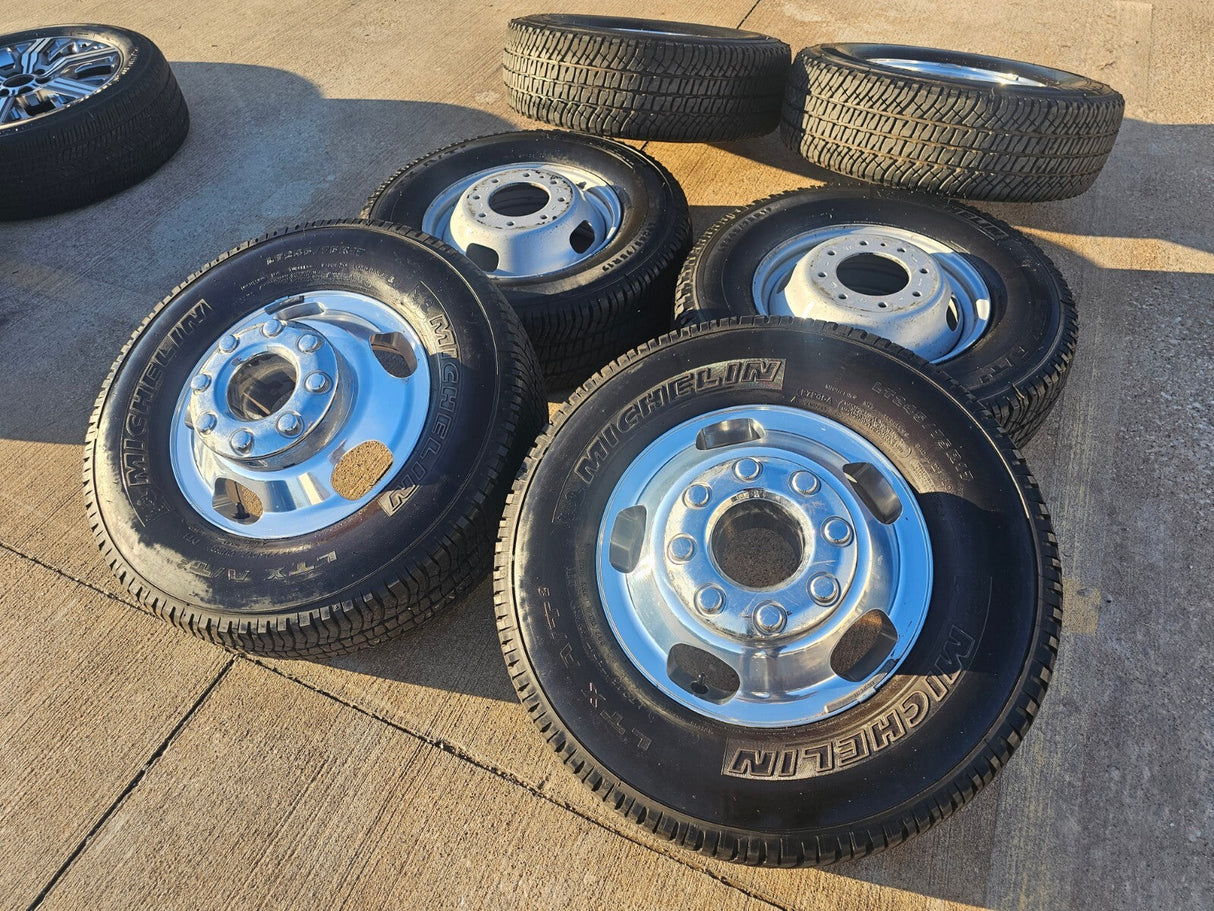 17" Ford F-350 Dually OEM 10477 10478 rims wheels MICHELIN 2023 2024 2025 2026 Texas Truck Tire