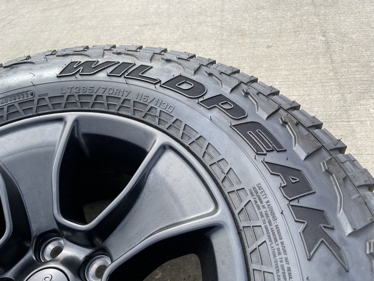 (5) 17" Jeep Wrangler Rubicon OEM 96226 wheels rims Gladiator FALKEN A/T3 NEW Texas Truck Tire