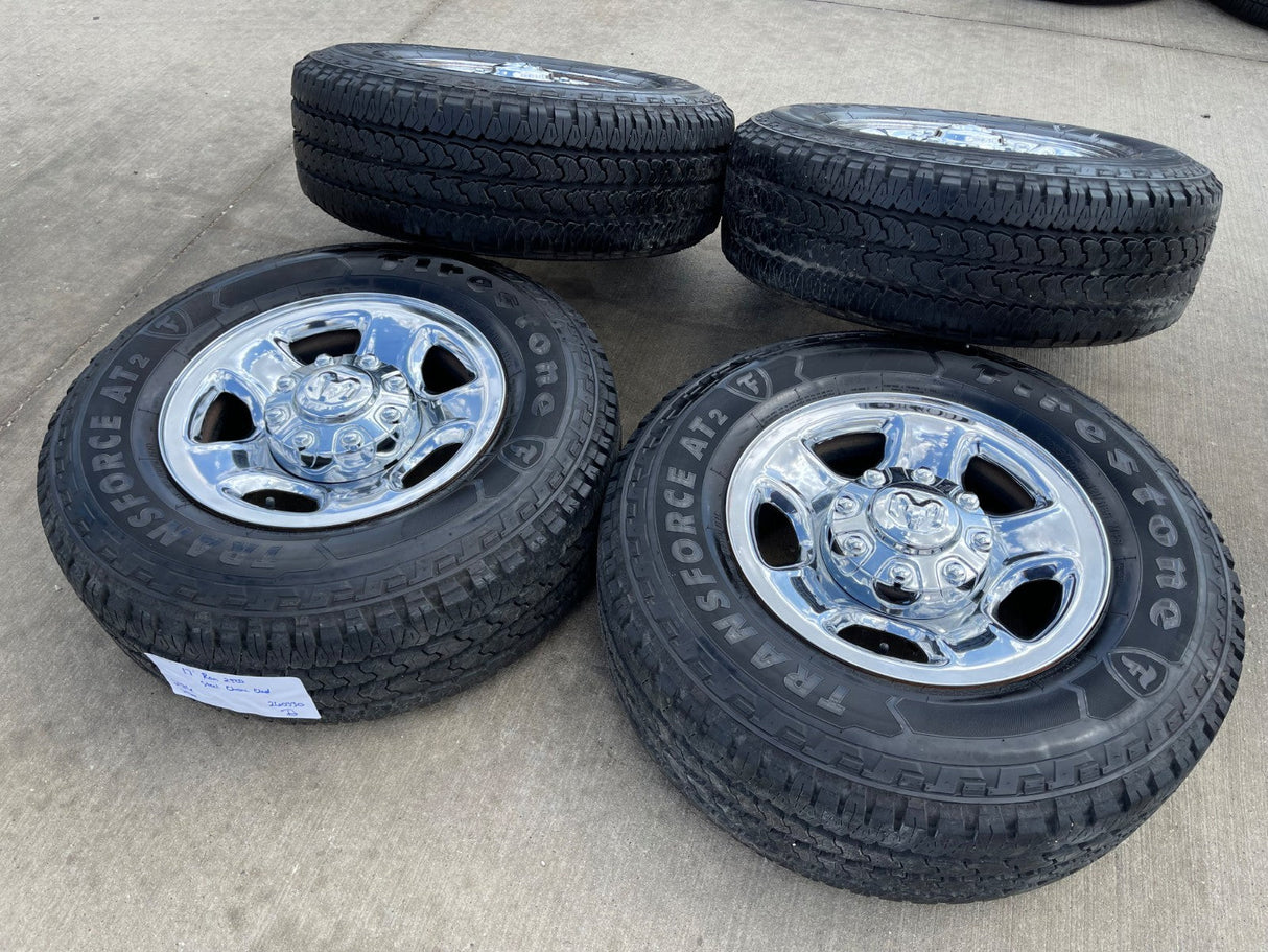 17" Ram 2500 3500 Laramie Power Wagon OEM 2186 wheels rims FIRESTONE A/T2 Texas Truck Tire