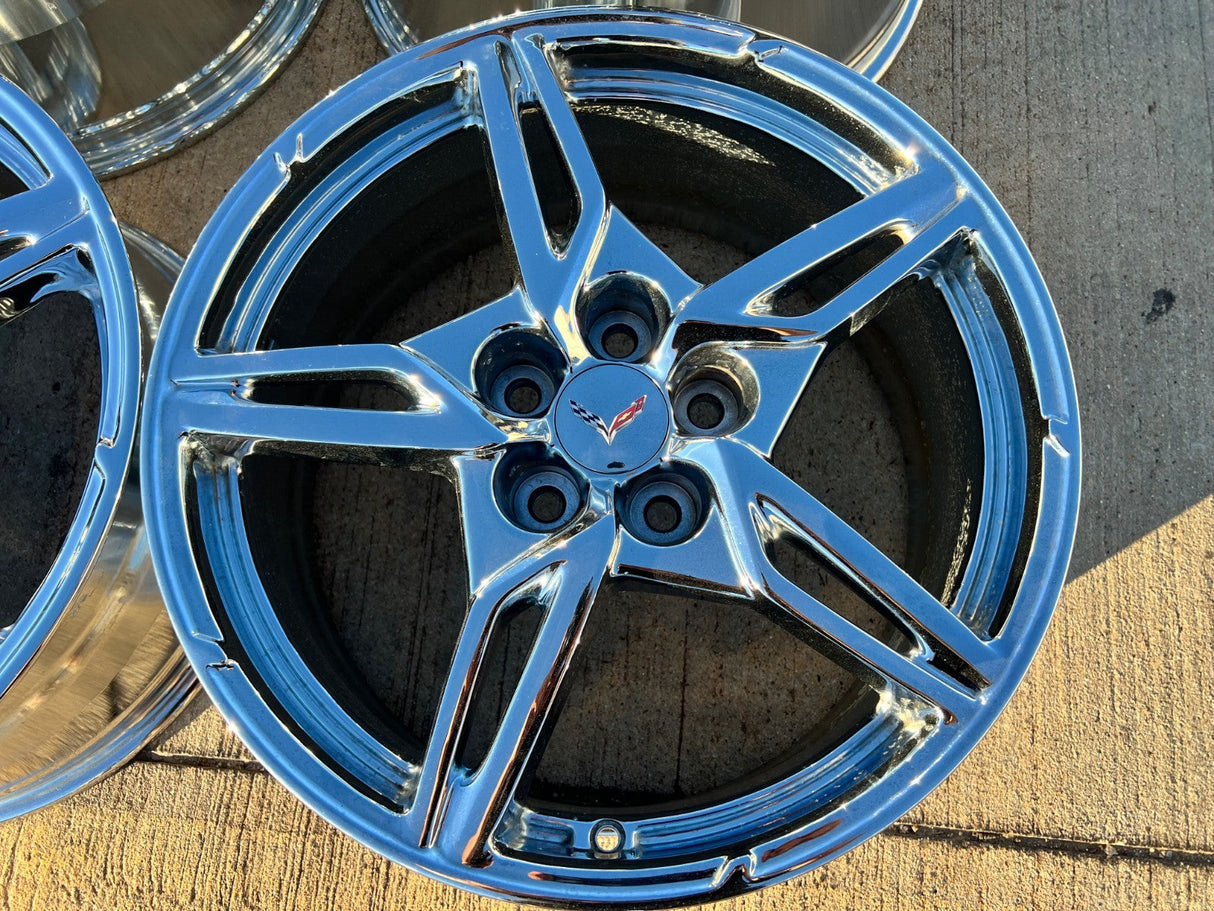 19" + 20" Chevy Corvette C8 OEM Replica rims 14007 14008 2023 2024 2025 USED Texas Truck Tire