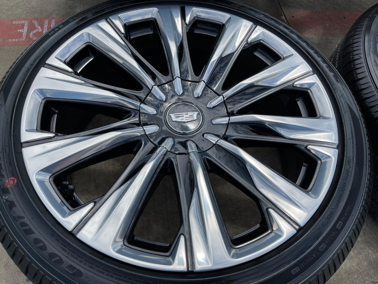 24" Cadillac Escalade PLATINUM OEM wheels rims V 2023 2024 2025 2026 2027 NEW Texas Truck Tire