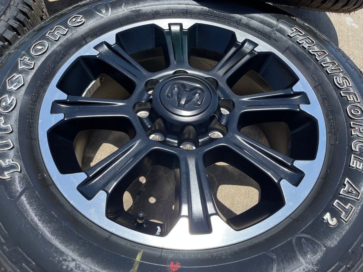 20" Dodge Ram 2500 3500 LARAMIE OEM wheels rims A/T tires 2025 2026 NEW Texas Truck Tire