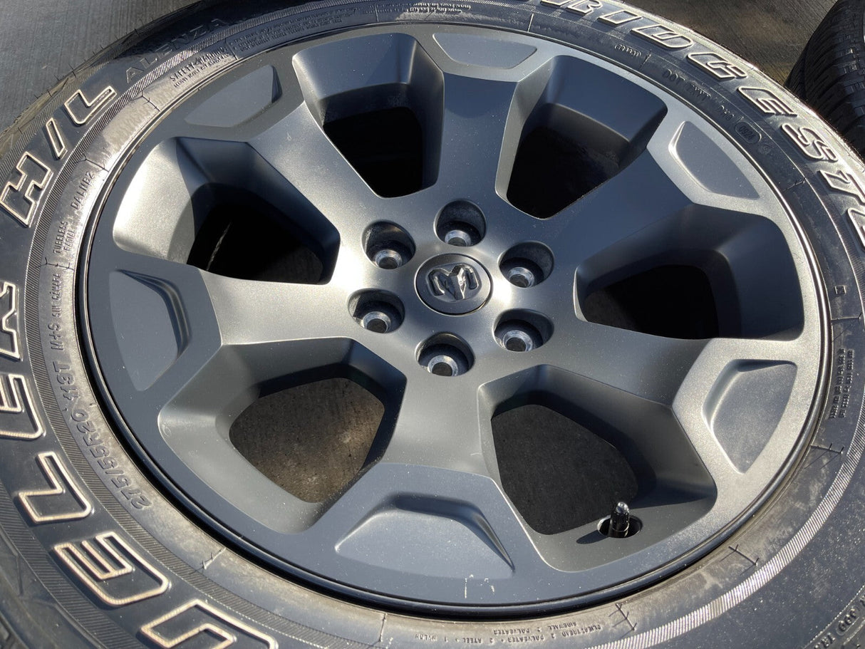 20" Dodge Ram 1500 OEM Laramie Black 2680 wheels rims 2022 2023 2024 2025 2026 Texas Truck Tire