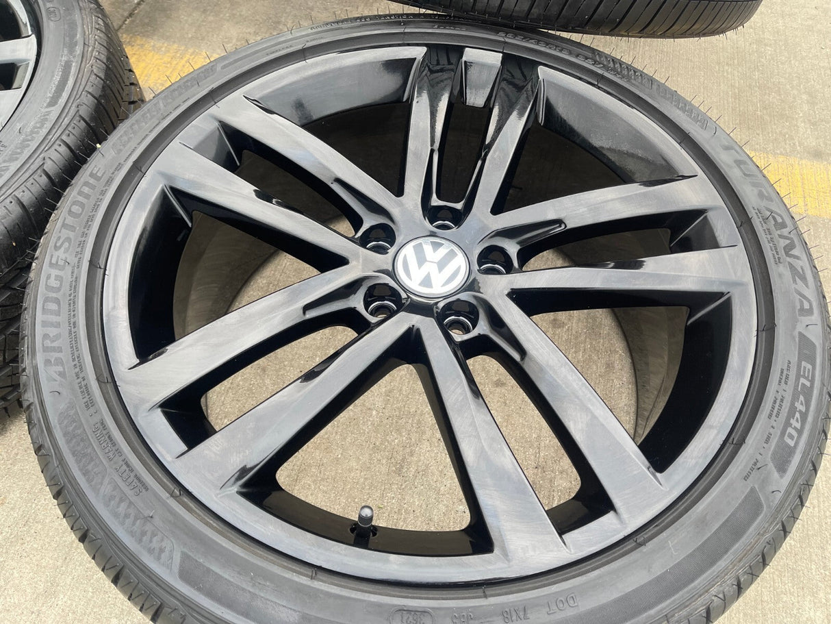19" VW Passat Golf GTI Jetta OEM Salvador black wheels rims 70002 tires Texas Truck Tire