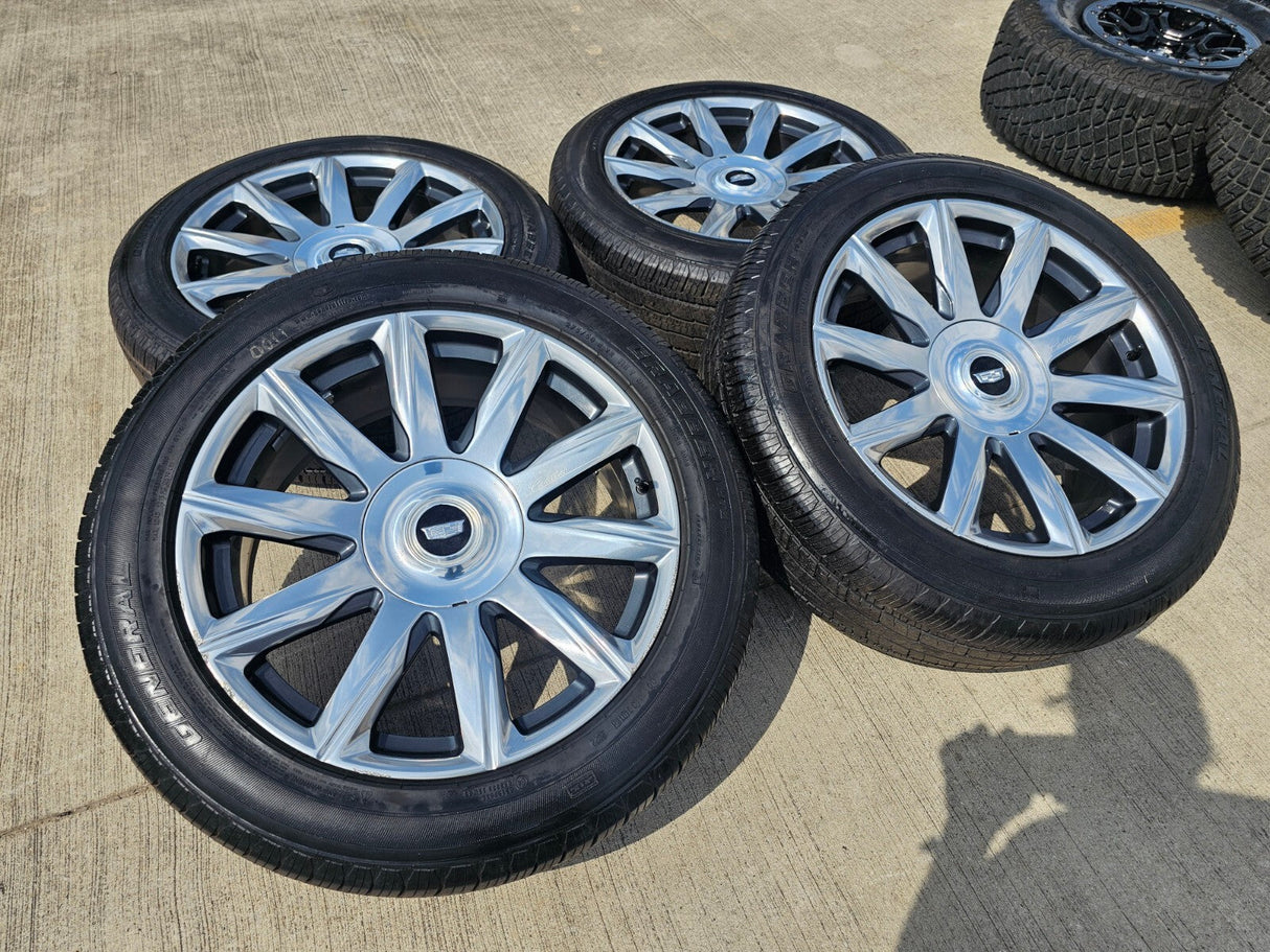 22" Cadillac Escalade Platinum OEM ORIGINAL 95078 wheels rims 2023 2024 2025 Texas Truck Tire