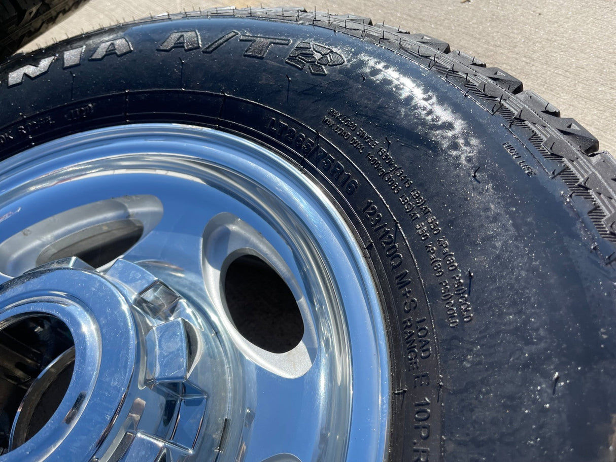16" Ford F-250 F-350 Excursion OEM 3408 polished wheels rims tires Texas Truck Tire