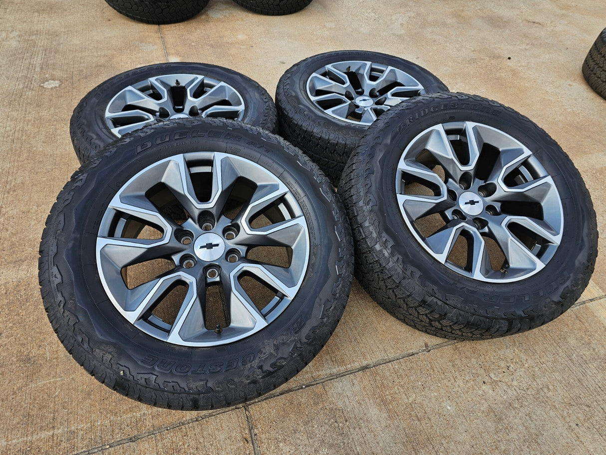 20" Chevy Silverado 1500 Tahoe Suburban OEM 5915 5916 wheels rims DUELER A/T Texas Truck Tire