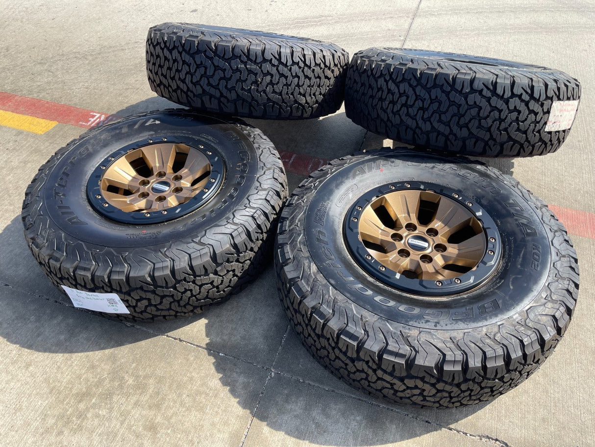 17" Ford F-150 Raptor OEM BEADLOCK 10114 BRONZE rims wheels tires BFG 37" NEW Texas Truck Tire