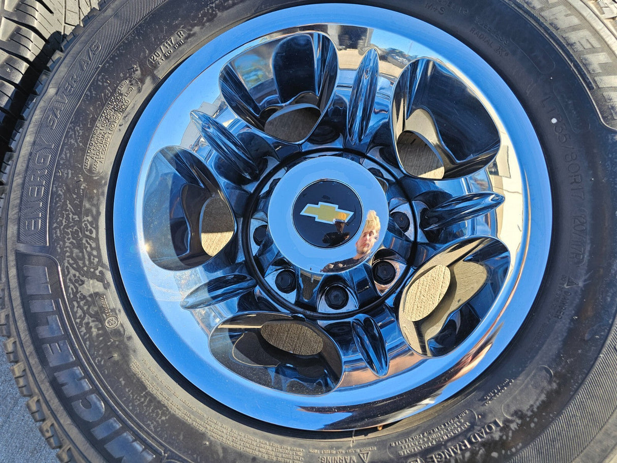 17" Chevy Silverado GMC Sierra 3500 Dually simulator rims wheels OEM 8094 tires Texas Truck Tire
