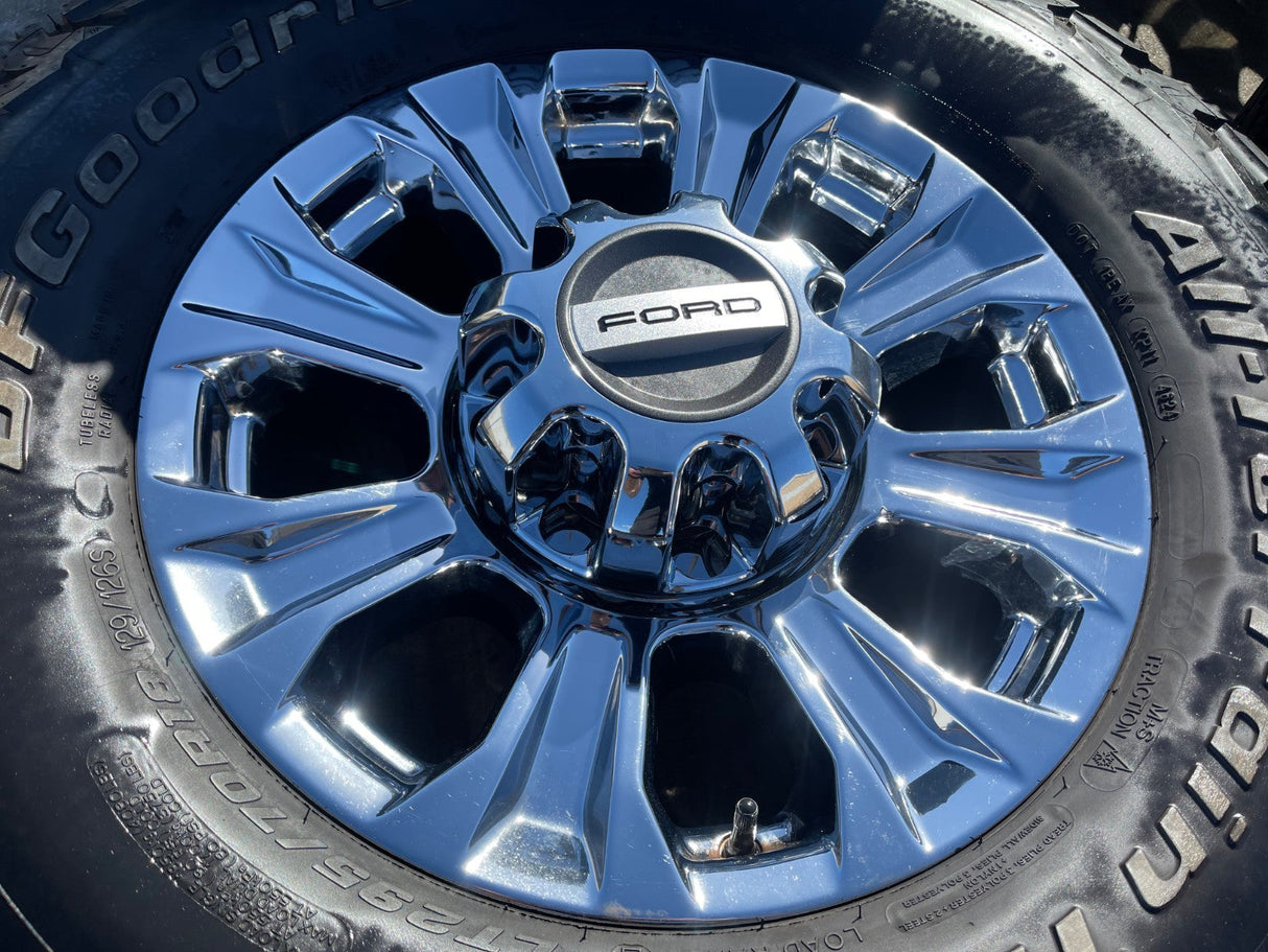 18" Ford F-250 F-350 OEM rims wheels 10097 CHROME tires BFG KO3 A/T Texas Truck Tire