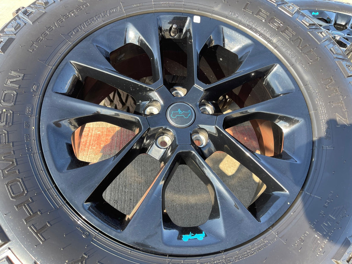 20" Jeep Wrangler HIGH ALTITUDE 9262 96902 OEM wheels rims Gladiator MICKEY 35" Texas Truck Tire