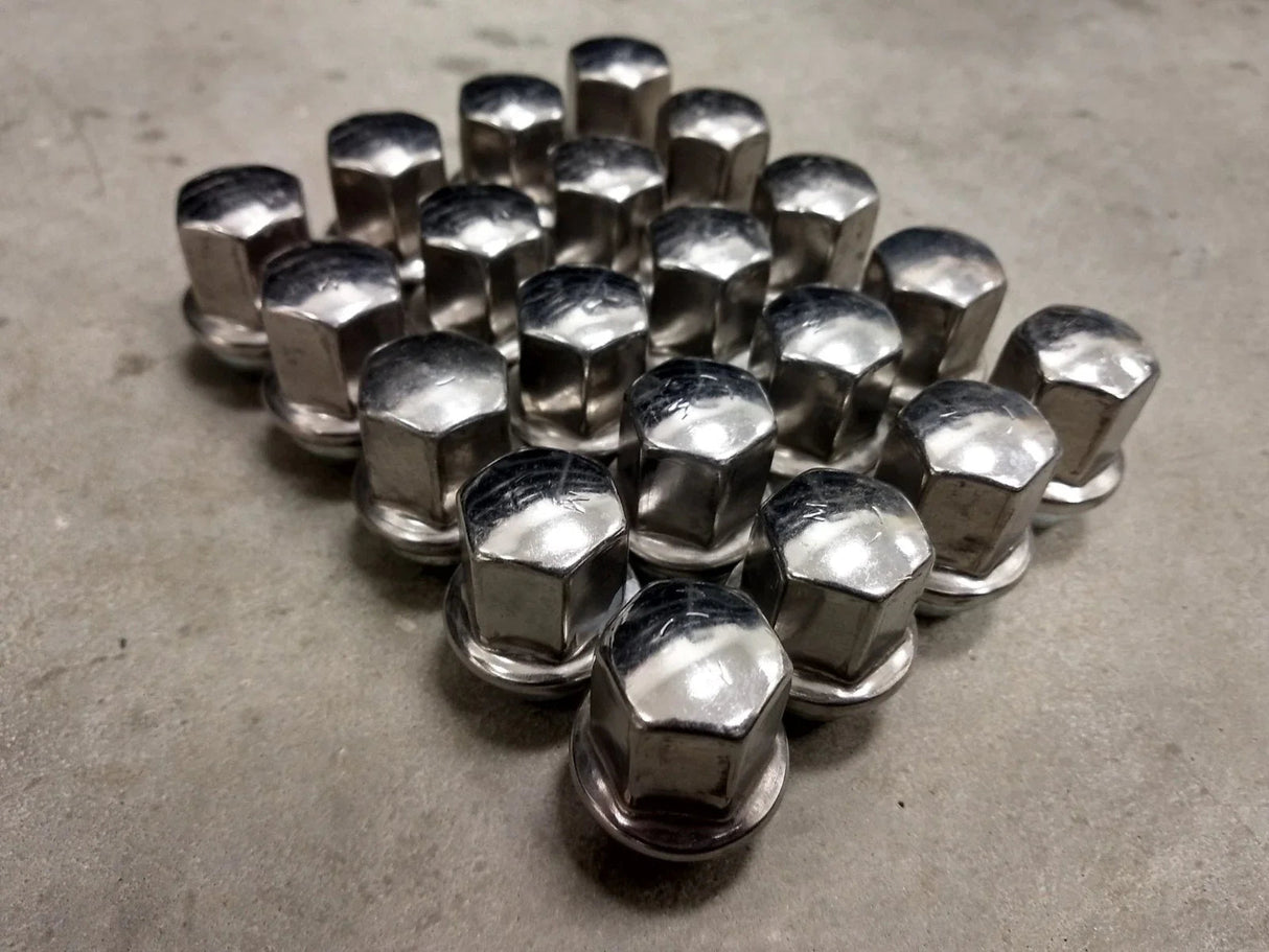 (20) 14x1.5 OEM Dodge RAM 1500 Charger Challenger SRT lug nuts polished OE Texas Truck Tire