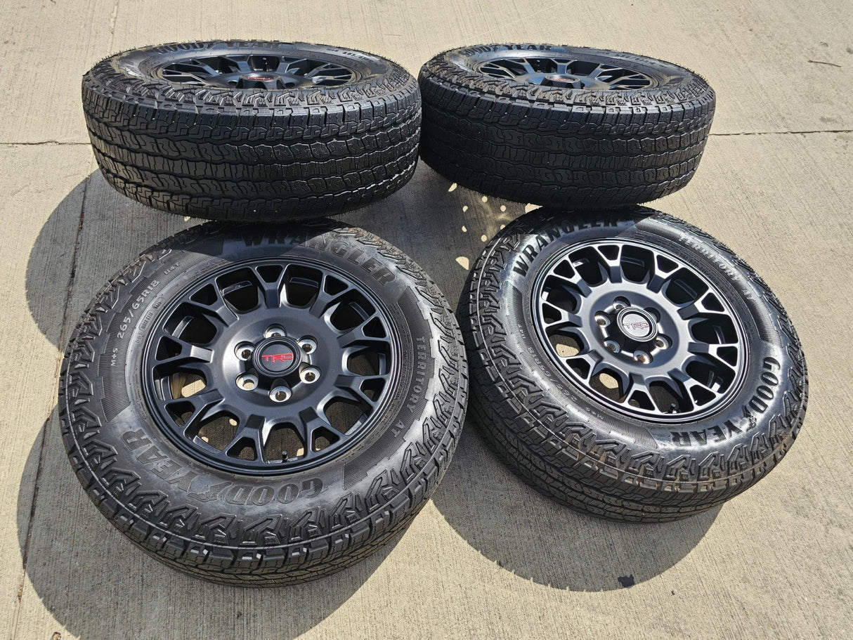 18" Toyota Tacoma 4Runner TRD Pro OEM 95973 wheels rims 2025 2026 GOODYEAR A/T Texas Truck Tire