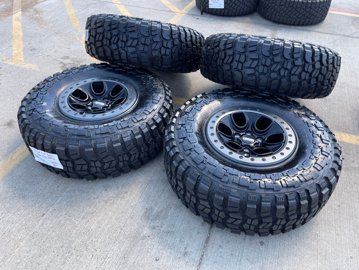 17" Ford F-150 Raptor OEM BEADLOCK rims wheels 10459 95210 M/T2 37" tires NEW Texas Truck Tire