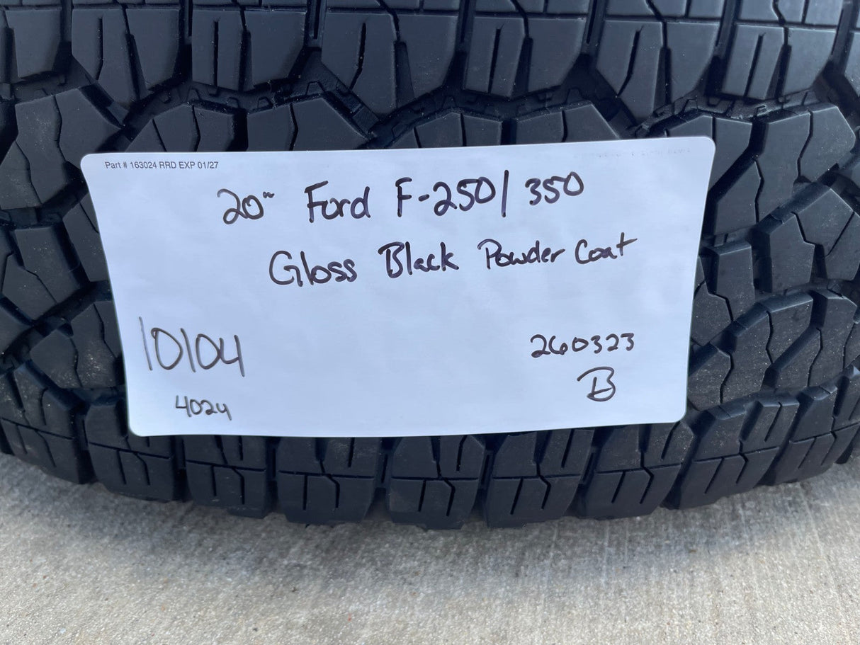 20" Ford F-250 F-350 LARIAT TREMOR OEM 10201 10104 rims wheels GOODYEAR A/T NEW Texas Truck Tire