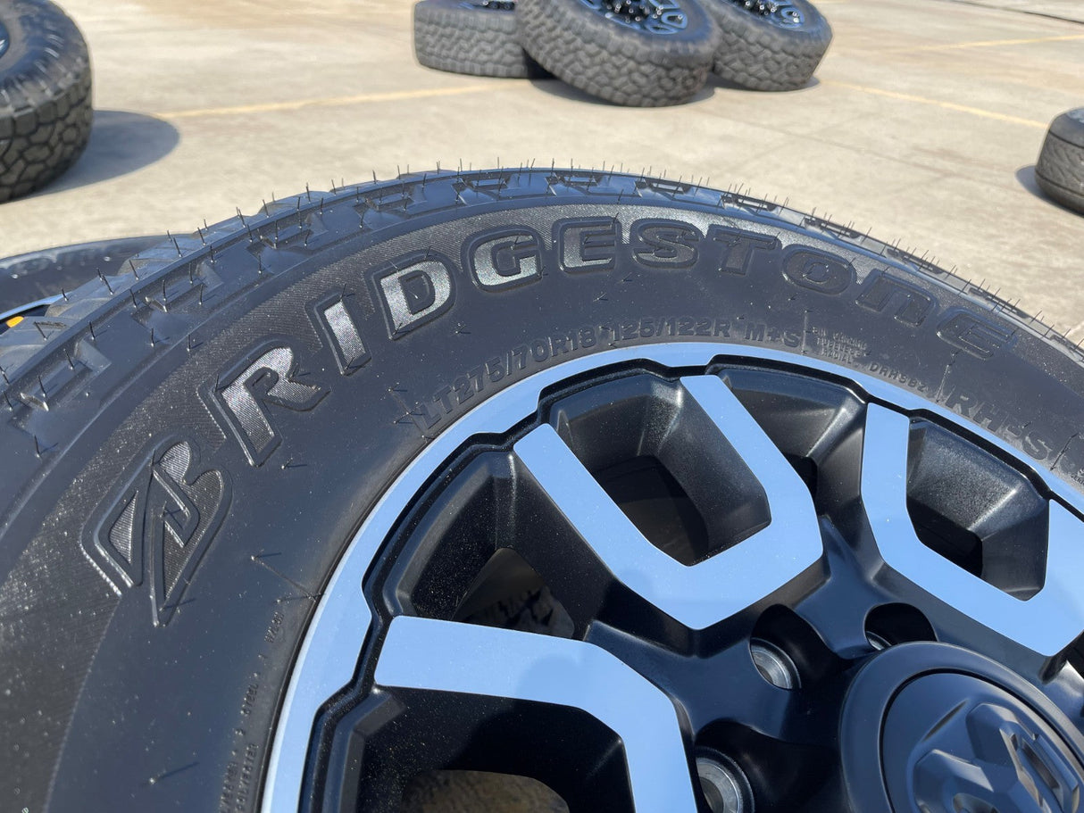 18" Ram 2500 3500 LARAMIE OEM 2694 wheels rims 2024 2025 2026 BRIDGESTONE A/T Texas Truck Tire