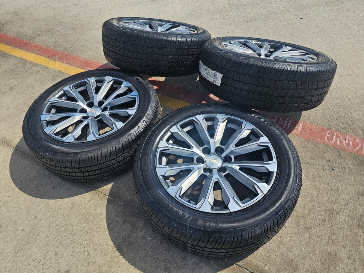 22" Chevy Tahoe Silverado Suburban OEM wheels rims 2025 2026 NEW MICHELIN Texas Truck Tire
