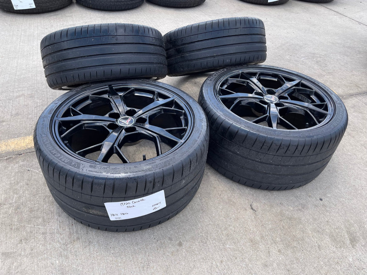 19" + 20" Chevy Corvette Z06 C8 OEM 14011 14012 wheels rims 2021 2023 2024 2025 Texas Truck Tire