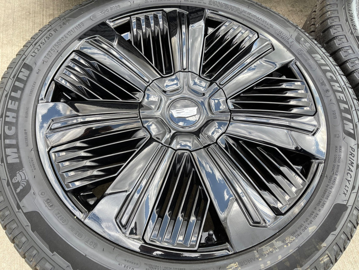 24" Cadillac Escalade IQ DEEP SPACE EV OEM wheels rims Hummer 2500 2025 2026 NEW Texas Truck Tire