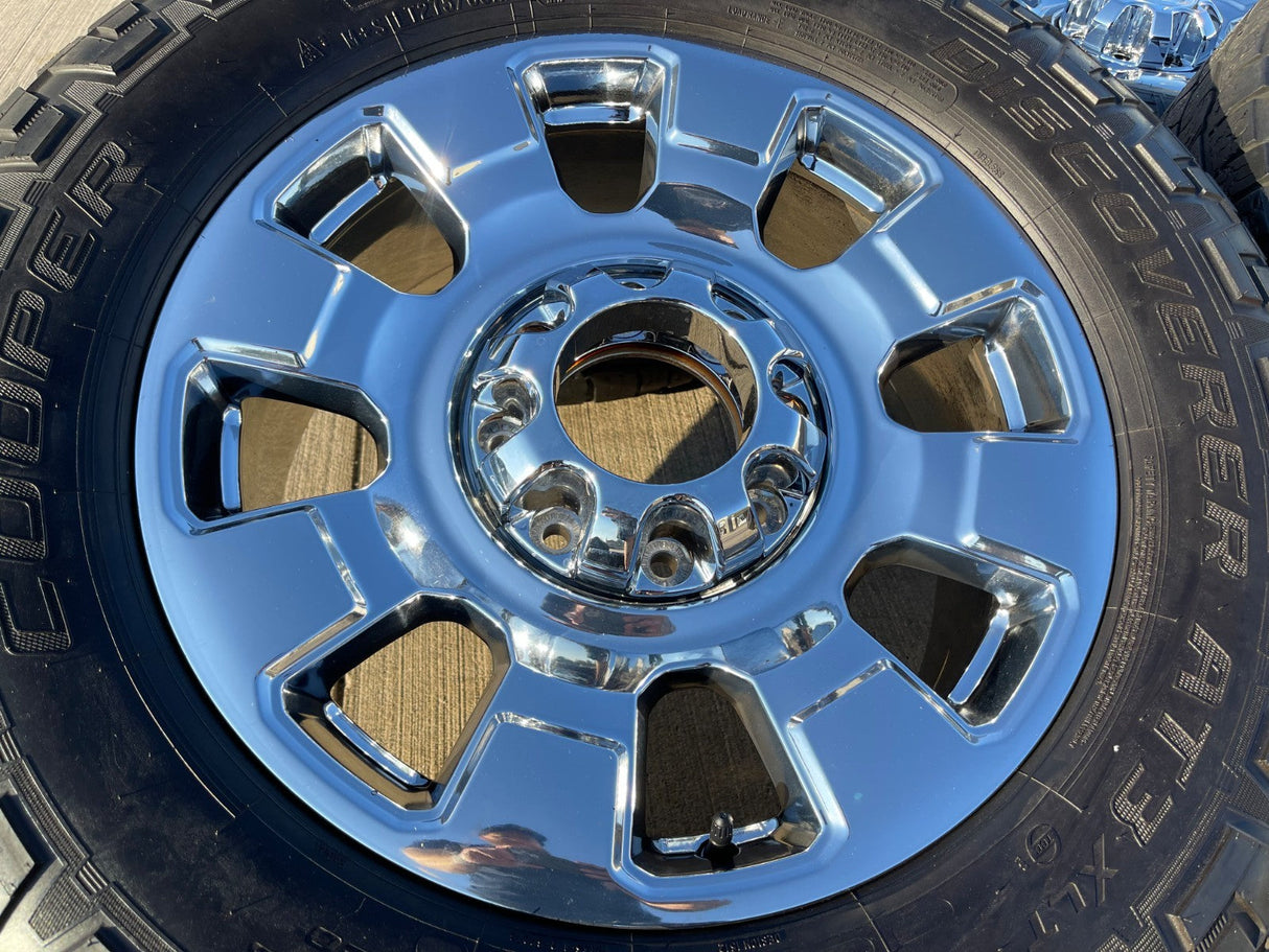 20" Ford F-250 F-350 OEM KING RANCH 10295 25085 10552 chrome wheels rims tires Texas Truck Tire