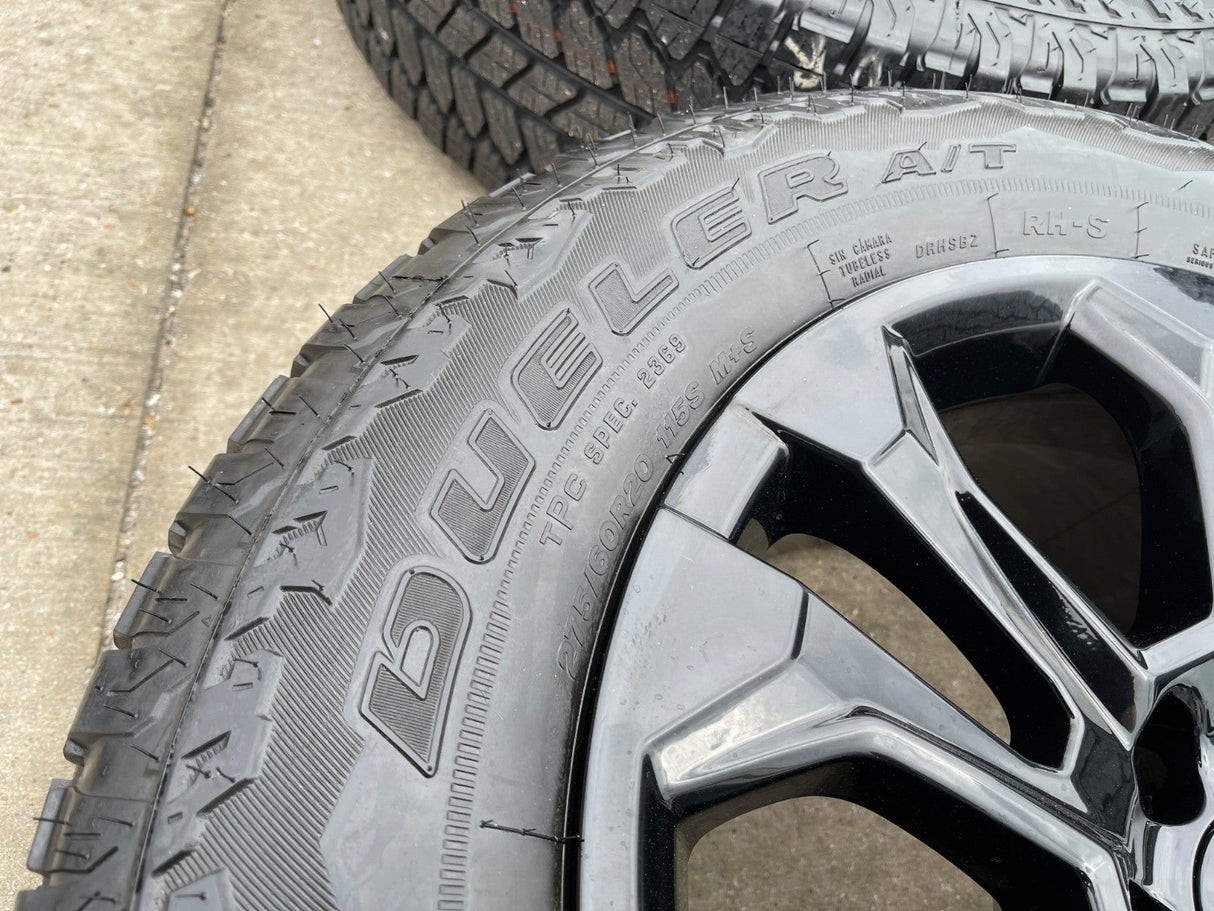 20" Chevy Tahoe Silverado OEM 14090 95417 wheels rims tires BRIDGESTONE A/T NEW Texas Truck Tire
