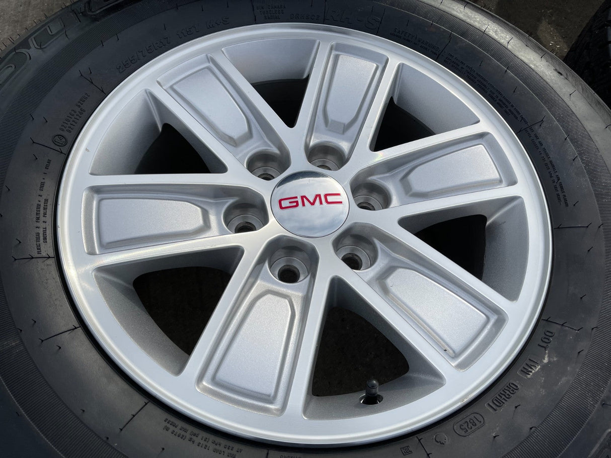 17" GMC Sierra Yukon Chevy Silverado Tahoe OEM 5654 wheels rims BRIDGESTONE A/T Texas Truck Tire