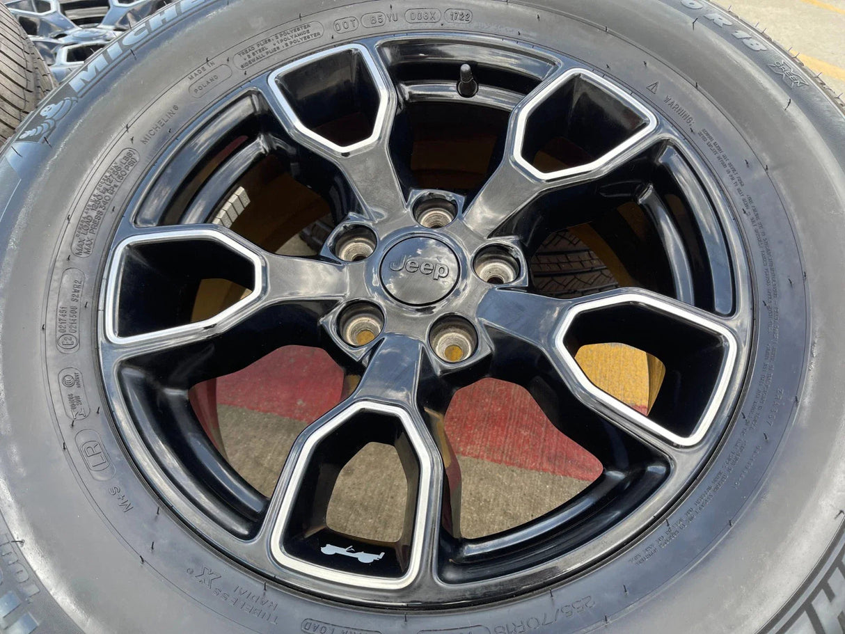 18" Jeep Wrangler SMOKY MOUNTAIN Black OEM 9198 wheels rims tires MICHELIN NEW Texas Truck Tire