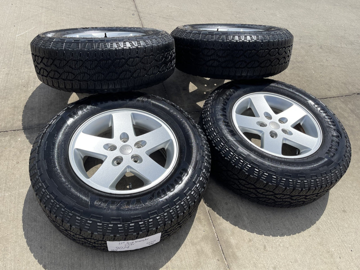 17" Jeep Gladiator OEM wheels rims 9074 Wrangler GOODYEAR TERRITORY A/T NEW Texas Truck Tire