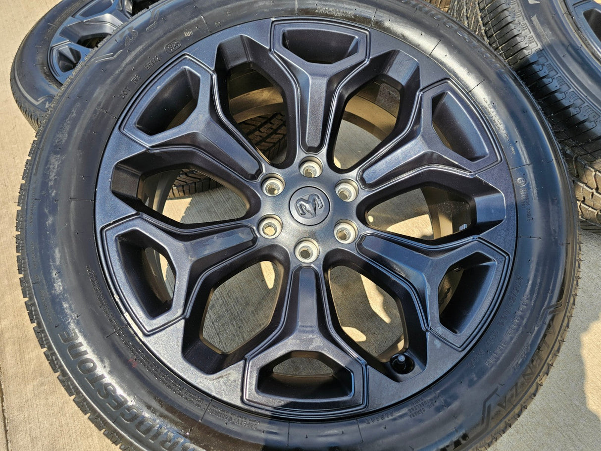 22" Dodge Ram 1500 OEM Laramie wheels LIMITED Gray 2685 2727 tires NEW Texas Truck Tire